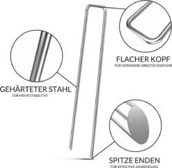 Gardebruk Haringen Set Van 50 Gegalvaniseerd Staal LxØ 150x2,7mm -Outdoor Kampeerwinkel 1200x1173 4