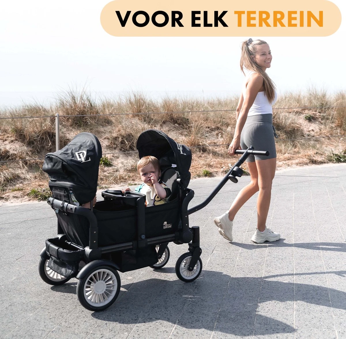 Deryan Luxe Sandy Bolderkar - Duo Buggy - Tandem Buggy - Opvouwbaar - Inklapbare Bolderwagen - Duo Kinderwagen - Zwart 7 Deryan Luxe Sandy Bolderkar - Duo Buggy - Tandem Buggy - Opvouwbaar - Inklapbare Bolderwagen - Duo Kinderwagen - Zwart - Afbeelding 5