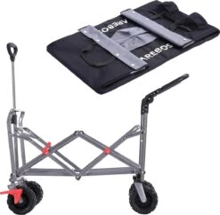 AREBOS Handkar | Transportwagen | Apparatuurwagen | Opvouwbaar | Duwstang| Zwart -Outdoor Kampeerwinkel 1200x1177 5