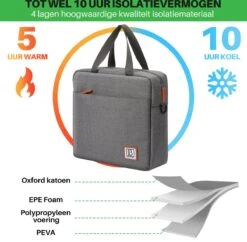 Brisby 4 Laags Geïsoleerde Koeltas - Lunchtas 7 Liter - Donkergrijs -Outdoor Kampeerwinkel 1200x1178 10