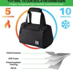 Brisby 4 Laags Geïsoleerde Koeltas - Lunchtas 10 Liter - Zwart -Outdoor Kampeerwinkel 1200x1178 12