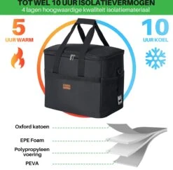 Packaway 4 Laags Geïsoleerde Koeltas - Lunchtas 40 Liter - Zwart -Outdoor Kampeerwinkel 1200x1178 20
