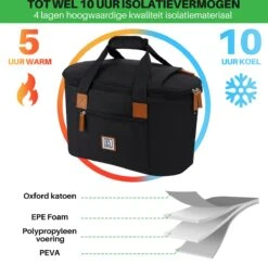 Brisby 4 Laags Geïsoleerde Koeltas - Boodschappentas 21 Liter - Zwart -Outdoor Kampeerwinkel 1200x1178 22