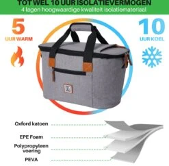 Brisby 4 Laags Geïsoleerde Koeltas - Boodschappentas 21 Liter - Grijs -Outdoor Kampeerwinkel 1200x1178 5