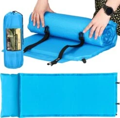Springos Slaapmat | Zelfopblazend | 186 Cm | Inclusief Hoes & Hoofdkussen | Lichtblauw -Outdoor Kampeerwinkel 1200x1180 1