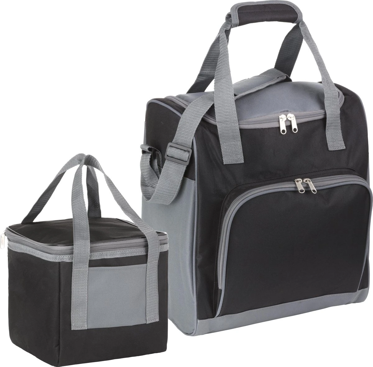Basis Sterke Koeltas Set - 25 + 10 Liter - Lunchtas - Geïsoleerde Koeltassen - Picknicktas - Coolerbag - Zwart 3 Basis Sterke Koeltas Set - 25 + 10 Liter - Lunchtas - Geïsoleerde Koeltassen - Picknicktas - Coolerbag - Zwart