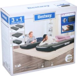 Bestway 3-in-1 Luchtbed - Connect - Zwart - 188x99cm - PVC/Polyester - Single, Double Single En Twin Opblaasbed - Tritech Materiaal - I-Beam Constructie -Outdoor Kampeerwinkel 1200x1184 8