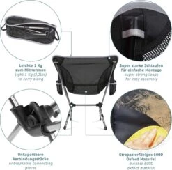 Smartpeas Campingstoel Van Stevig 600D Polyester En Aluminium - Lichtgewicht En Opvouwbaar - Camping Gadget Inclusief Zijzakken +Plus: Strandmat & Draagtas -Outdoor Kampeerwinkel 1200x1186 1