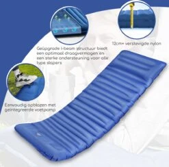 Hikr® Slaapmat 10cm+ Dikte - Comfortabel Luchtmatras - Zelfopblazend Met De Voet - TPU+40D Nylon - Slaapmatje Eenpersoons En Uit Te Breiden Tot Tweepersoons - Slaapmat Met Ingebouwde Pomp -Outdoor Kampeerwinkel 1200x1186 7
