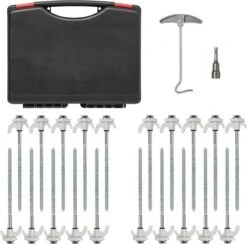 PROPLUS Pro Plus Tentharing Set - 20 Stuks - Ø 7 X 200 Mm - Schroefbaar - Adapter + Koffer -Outdoor Kampeerwinkel 1200x1186 8