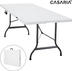 Casaria Tuintafel Opvouwbaar – Met Draaggreep 220x70 Cm – Wit -Outdoor Kampeerwinkel 1200x1187 2