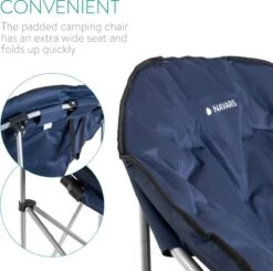 Navaris Klapstoel Met Draagtas - Campingstoel - Draagbare Stoel Voor Kamperen, Festivals En Vissen - Strandstoel - Inklapbaar - Donkerblauw -Outdoor Kampeerwinkel 1200x1188