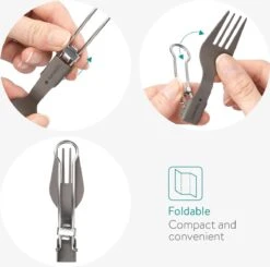Navaris Campingbestek Van Titanium - Set Met Vork, Mes En Lepel - Inklapbaar - Bestekset Voor Onderweg - Inclusief Karabijnhaak En Bewaarzakje -Outdoor Kampeerwinkel 1200x1188 8