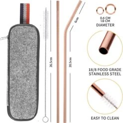 House Of Husk Reisbestek - Reis Bestekset - Chopsticks - Metalen Rietjes Met Borstel - Lepel - Vaatwasserbestendig - RVS - 7 Delig - Rose Goud -Outdoor Kampeerwinkel 1200x1193 6