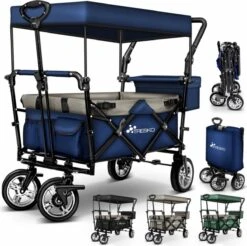 Tresko- Bolderkar, Grijs, Opvouwbaar, Met Dakje, Geschikt Tot 80 Kg - Bolderwagen - Kinderenvervoer - Bolderkarren - Tuinkar - Kinderwagen -Outdoor Kampeerwinkel 1200x1196 29