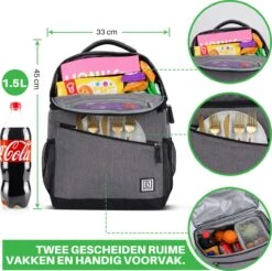Brisby 4 Laags Geïsoleerde Koeltas Rugzak - 25 Liter - Met Handige Vakken Voor Bestek En Essentials - Waterafstotend Materiaal - Donkergrijs -Outdoor Kampeerwinkel 1200x1196 3