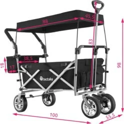 Tectake - Opvouwbare Bolderwagen Handkar Nico Zwart - 403549 -Outdoor Kampeerwinkel 1200x1197 18