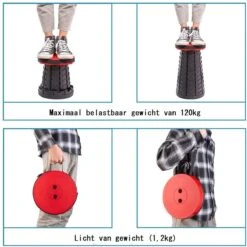 Kampeerkruk - Uitschuifbare Kruk - Rood/Zwart- Tot 120 Kg - Travel Stool - Opvouwbare Campingkruk - Inklapbaar Krukje - Telescopische Kruk - Camping - Outdoor -Outdoor Kampeerwinkel 1200x1198 6