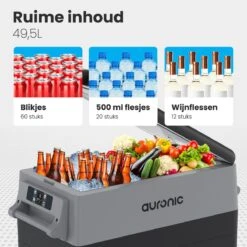 Auronic Elektrische Koelbox - 49.5L - Compressor - 12V En 240V - Grijs -Outdoor Kampeerwinkel 1200x1200 1040