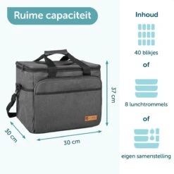 ForDig Koeltas XL Zwart (30 Liter) - Gemaakt Van 600D Polyester Met PEVA-Voering - Ruimte Voor 40 Blikjes Of 20 Halve Liter Flessen - Opvouwbaar Koel Tas Met Easy-Acces Flap - Ruimte Voor Bestek - Picknick Cool Bag - Coolerbag - Grote Cooler -Outdoor Kampeerwinkel 1200x1200 1154