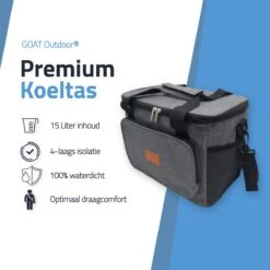 GOAT Outdoor 4 Laags Geïsoleerde Koeltas - Lunchtas 15 Liter - Grijs - Excl. Koelelementen -Outdoor Kampeerwinkel 1200x1200 1226