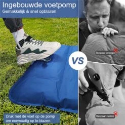 Hikr® Slaapmat 10cm+ Dikte - Comfortabel Luchtmatras - Zelfopblazend Met De Voet - TPU+40D Nylon - Slaapmatje Eenpersoons En Uit Te Breiden Tot Tweepersoons - Slaapmat Met Ingebouwde Pomp -Outdoor Kampeerwinkel 1200x1200 1368