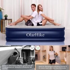 OlarHike Queen Size Luchtmatras Met Geïntegreerde Elektrische Pomp, Zelfopblazend Luchtbed, Voor 2 Personen, Premium Gastenbed, Opblaasbaar Matras Voor Camping Of Thuisgebruik, 203 X 152 X 46 Cm -Outdoor Kampeerwinkel 1200x1200 1471