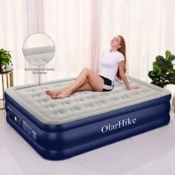 OlarHike Queen Size Luchtmatras Met Geïntegreerde Elektrische Pomp, Zelfopblazend Luchtbed, Voor 2 Personen, Premium Gastenbed, Opblaasbaar Matras Voor Camping Of Thuisgebruik, 203 X 152 X 46 Cm -Outdoor Kampeerwinkel 1200x1200 1472