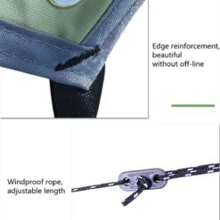 Merkloos TDR - Outdoor Draagbaar Zonnescherm Met Opbergtas - Waterdicht - Tarps Voor Kamperen 300 *300cm - 3-4 Personen -Leger Groen -Outdoor Kampeerwinkel 1200x1200 1597
