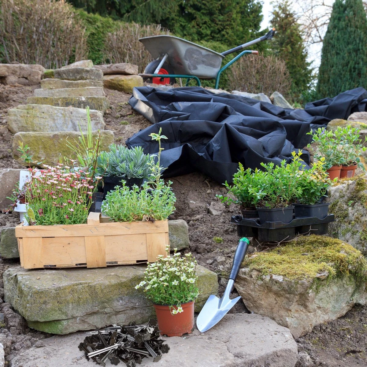 Relaxdays Grondzeilpen Kunststof - 100 Haringen - Grondpen Tuinzeil - Grondharing Set 5 Relaxdays Grondzeilpen Kunststof - 100 Haringen - Grondpen Tuinzeil - Grondharing Set - Afbeelding 3