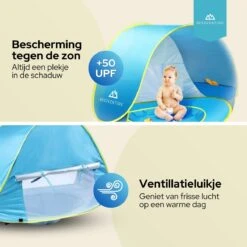 Needventure Baby Strandtent - Pop Up Tent - Windscherm Strand - Camping Strandtentje - Speeltent - Blauw -Outdoor Kampeerwinkel 1200x1200 1628