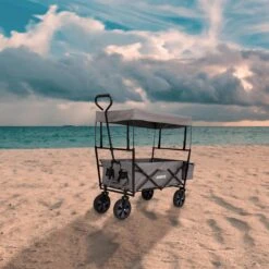 AREBOS Handwagen Vouwbare Dak Handwagen Vouwbare Trolley Uitrustingswagen Grijs -Outdoor Kampeerwinkel 1200x1200 1840