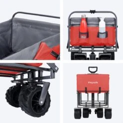 LifeGoods Bolderkar - Opvouwbaar - Tot 80KG - 94L - Wasbaar Polyester - 98x45cm - Rood/Grijs -Outdoor Kampeerwinkel 1200x1200 1885