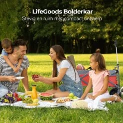 LifeGoods Bolderkar - Opvouwbaar - Tot 80KG - 94L - Wasbaar Polyester - 98x45cm - Rood/Grijs -Outdoor Kampeerwinkel 1200x1200 1892