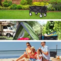 LifeGoods Bolderkar - Opvouwbaar - Draaibare Wielen - 2 Standen - 70KG Draagkracht - Zwart -Outdoor Kampeerwinkel 1200x1200 1897