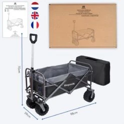 LifeGoods Bolderkar - Opvouwbaar - Tot 80KG - 94L - Wasbaar Polyester - 98x45cm - Zwart/Grijs -Outdoor Kampeerwinkel 1200x1200 1908