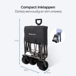 LifeGoods Bolderkar - Opvouwbaar - Tot 80KG - 94L - Wasbaar Polyester - 98x45cm - Zwart/Grijs -Outdoor Kampeerwinkel 1200x1200 1909