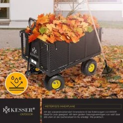 Exxen KESSER® Bolderkar, 550 Kg Belastbaar, Tuinwagen, Transportwagen, Tuinwagen, Uitneembaar Zeil, Gereedschapswagen, Handwagen, Veelzijdig Inzetbaar, Zwart -Outdoor Kampeerwinkel 1200x1200 1921