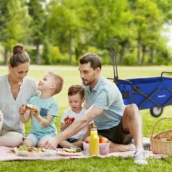 LifeGoods Bolderkar - Opvouwbaar - Draaibare Wielen - 2 Standen - 70KG Draagkracht - Blauw -Outdoor Kampeerwinkel 1200x1200 1926