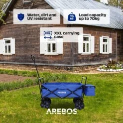 AREBOS Handwagen Vouwbare Dak Handwagen Vouwbare Trolley Uitrustingswagen Blauw -Outdoor Kampeerwinkel 1200x1200 2007