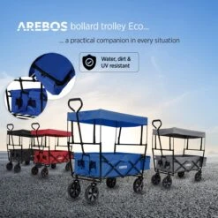 AREBOS Handwagen Vouwbare Dak Handwagen Vouwbare Trolley Uitrustingswagen Blauw -Outdoor Kampeerwinkel 1200x1200 2008