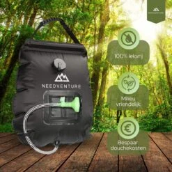 Needventure Solar Douche - Camping Douchezak - Buiten Douche - Tuindouche - Inclusief Thermometer - Waterzak Met Douchekop - 20L - Zwart -Outdoor Kampeerwinkel 1200x1200 2035