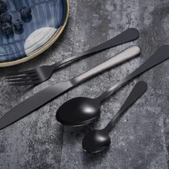 SMILON Bestekset In Koffer Zwart - 16 Delig Messen Vorken Lepels Voor 4 Personen - Camping - Ideaal Voor Reizen, Kamperen, Thuis -Outdoor Kampeerwinkel 1200x1200 2055