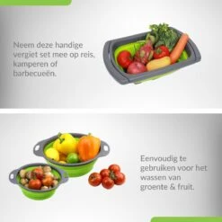 Buxibo - 3-Delige Keuken Vergiet Set Inklapbaar Groen/Grijs -Outdoor Kampeerwinkel 1200x1200 2076