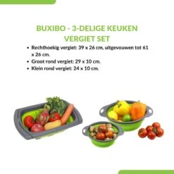 Buxibo - 3-Delige Keuken Vergiet Set Inklapbaar Groen/Grijs -Outdoor Kampeerwinkel 1200x1200 2078