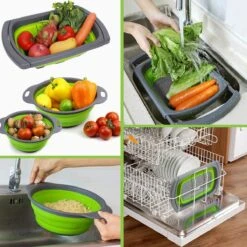 Buxibo - 3-Delige Keuken Vergiet Set Inklapbaar Groen/Grijs -Outdoor Kampeerwinkel 1200x1200 2083