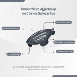 SensaHome- Siliconen Vergiet - Keuken Afgietdeksel - Afgiethulp - Siliconen - BPA Vrij - Grijs -Outdoor Kampeerwinkel 1200x1200 2114