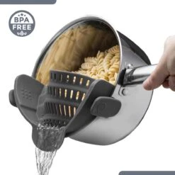 SensaHome- Siliconen Vergiet - Keuken Afgietdeksel - Afgiethulp - Siliconen - BPA Vrij - Grijs -Outdoor Kampeerwinkel 1200x1200 2119