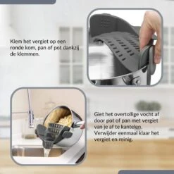 SensaHome- Siliconen Vergiet - Keuken Afgietdeksel - Afgiethulp - Siliconen - BPA Vrij - Grijs -Outdoor Kampeerwinkel 1200x1200 2123