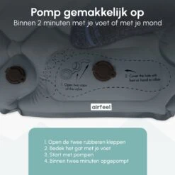 AirFeel Opblaasbaar Slaapmatje - Ingebouwde Pomp En Kussen - Lichtgewicht - 196 X 60 X 6cm - Gray -Outdoor Kampeerwinkel 1200x1200 240